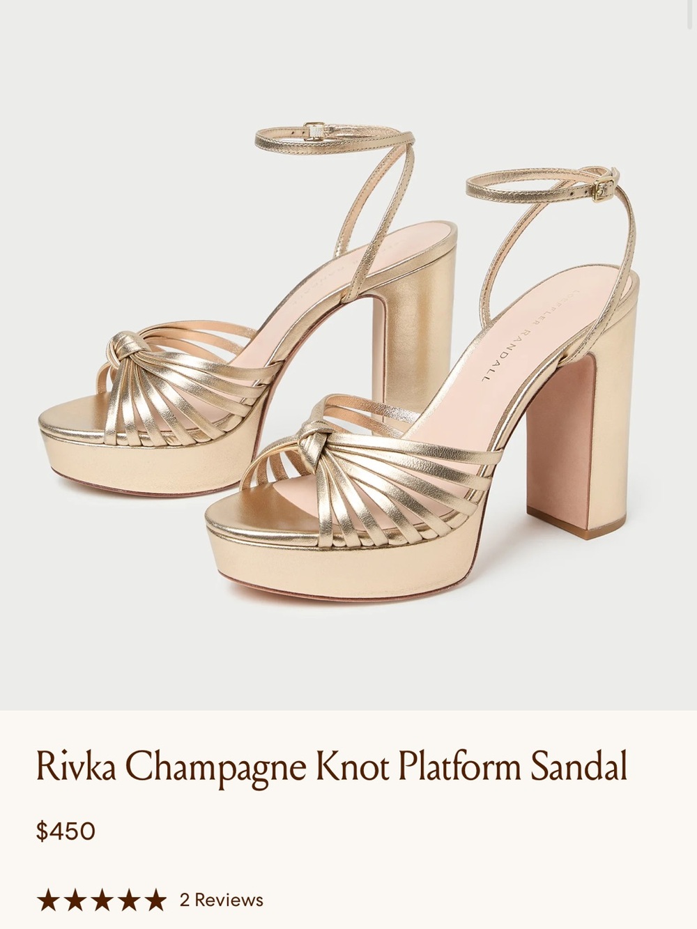 Loeffler Randall Rivka Champagne Knot Platform Heels - size 8.5 – Brand New - Picture 5 of 10
